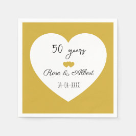 Golden Wedding, 50 Years of Marriage, Custom  Serviette