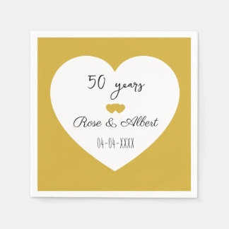 Golden Wedding, 50 Years of Marriage, Custom Serviette
