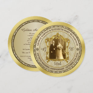 Golden Wedding Anniversary Classic Foto Frame Einladung