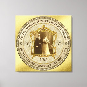 Golden Wedding Anniversary Classic Foto Frame Leinwanddruck