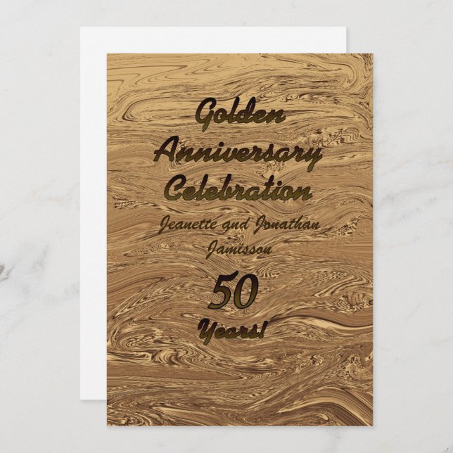 Golden Wedding Anniversary Custom Invitation 50. Einladung (Vorne/Hinten)