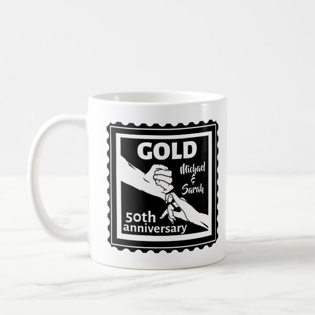 Golden Wedding Anniversary Holding Hands 50th Kaffeetasse (Links)