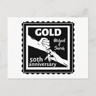 Golden Wedding Anniversary Holding Hands 50th Postkarte