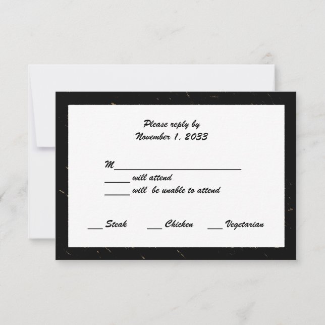 Golden Wedding Anniversary RSVP Cards Gold Speck (Rückseite)