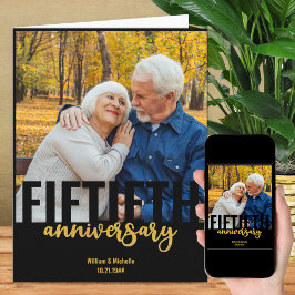 Golden Wedding Foto Modernes 50-jähriges Jubiläum Karte