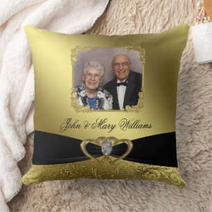 Golden Wedding Jubiläum Foto Kissen