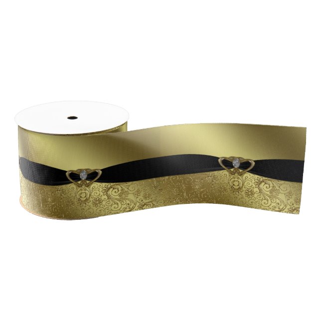 Golden Wedding Jubiläum Ribbon Ripsband (Spule)