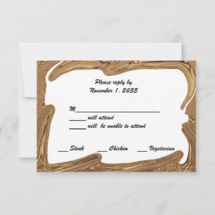 Golden Wedding Jubiläum RSVP Karten Gold