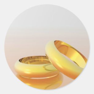 Golden Wedding Rings Runder Aufkleber