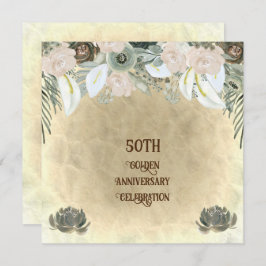 Golden Wedding Sage Green Watercolor Blume Einladung