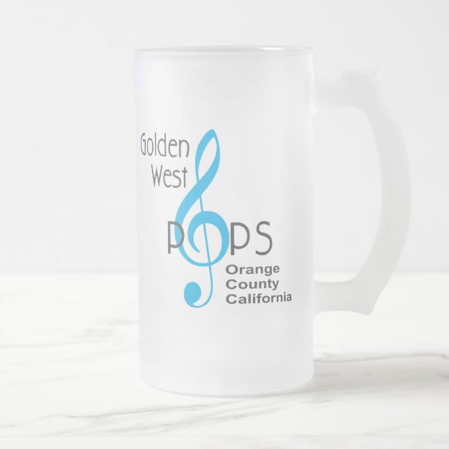 Golden West Pops Logo-Tasse Mattglas Bierglas (Rechts)