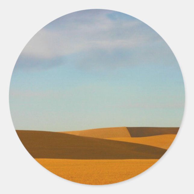 Golden Wheat Fields in Palouse Runder Aufkleber (Vorderseite)
