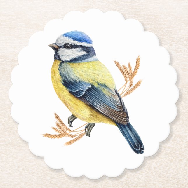 Golden Wheat und Blue Tit Untersetzer (Vorderseite)