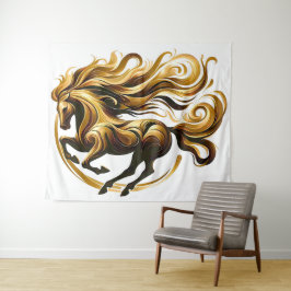 Golden Whirlwind - Regal Horn in Motion Wandteppich