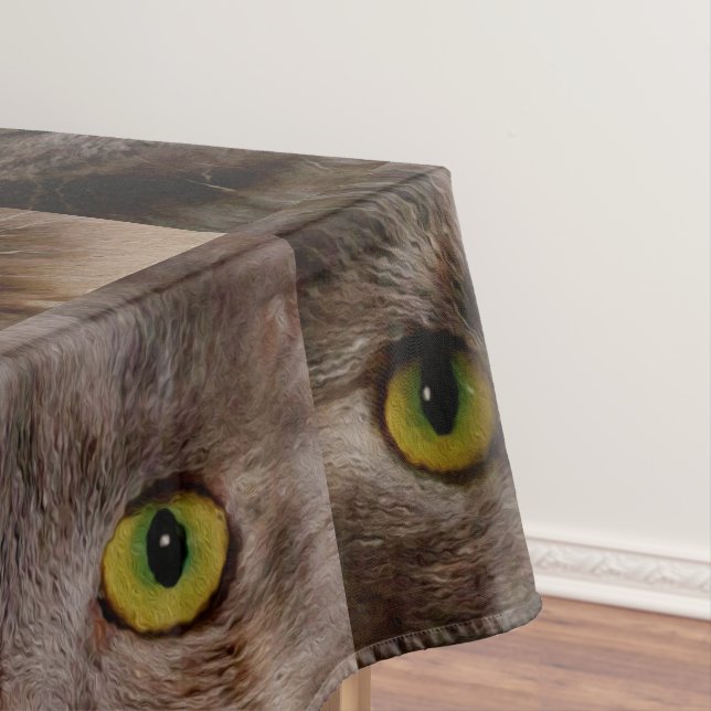 "Golden Whiskys: Ein braunes Kätzchen in Ölfarbe" Tischdecke (Beispiel)