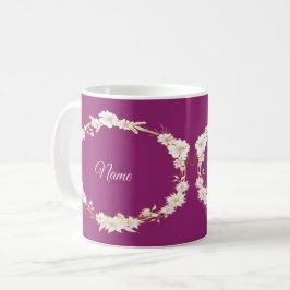 Golden White Floral Pink Geometric Wedding Gift Kaffeetasse