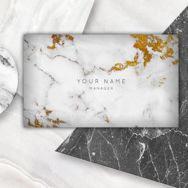 Golden White Gray Marble Vip Business Card Visitenkarte (Golden White Gray Marble Vip Business Card)