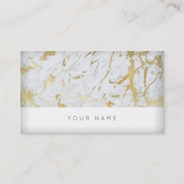 Golden White Marble Vip Business Card Visitenkarte (Vorderseite)