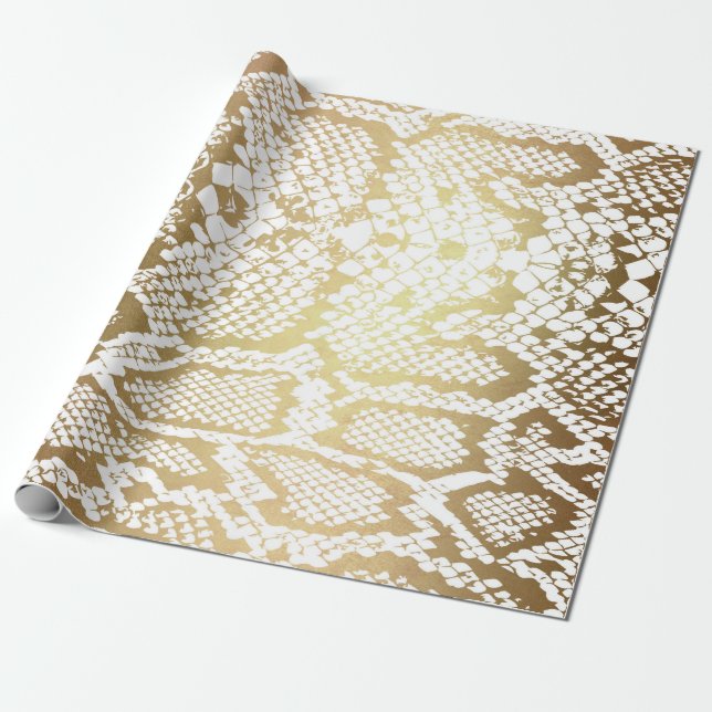 Golden White Python Snake Skin Vip Geschenkpapier (Ungerollt)