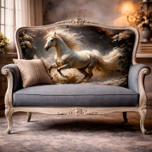 Golden White Stallion Verzauberter Wald Dekoupage