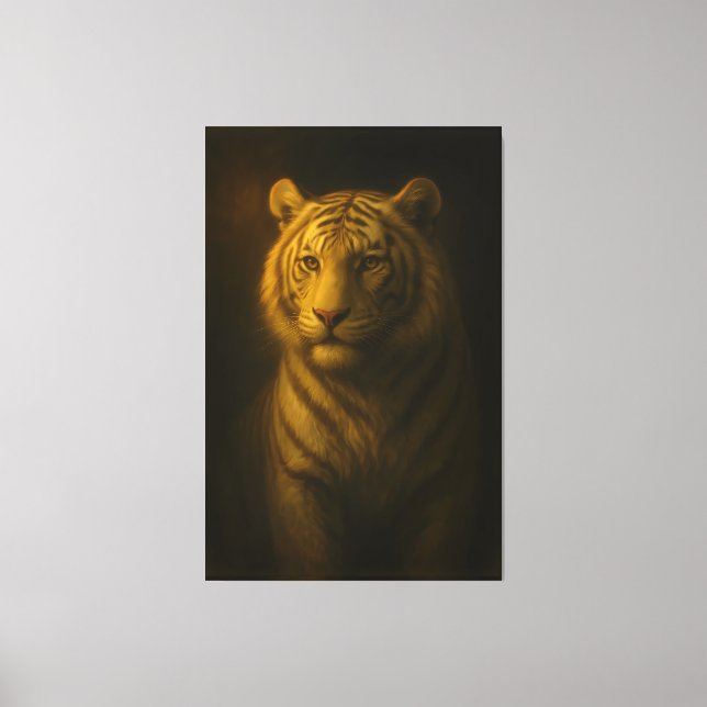 Golden White Tiger – Fine Art Portrait Leinwanddruck (Vorderseite)