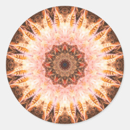Golden, White und Red Mandala Runder Aufkleber