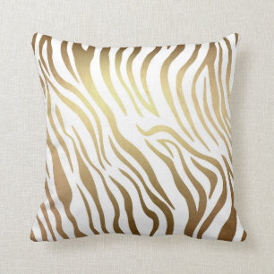 Golden White Zebra Safari Kissen