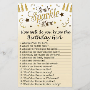 Golden Wie gut kennst du das Geburtstagsmädchen?