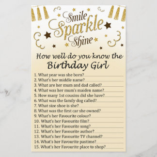 Golden Wie gut kennst du das Geburtstagsmädchen?