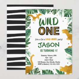 Golden Wild One Dinosaurier Einladung