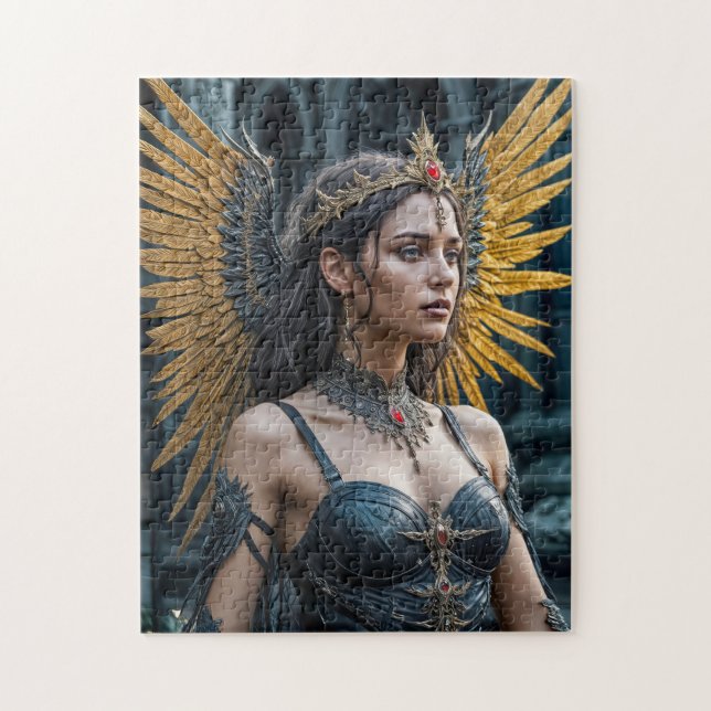 Golden Winged Dark Angel Queen Puzzle (Vertikal)