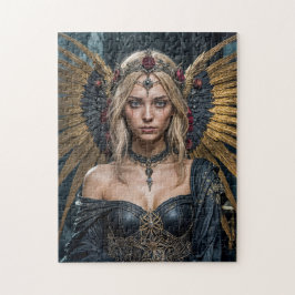 Golden Winged Dark Angel Queen Puzzle