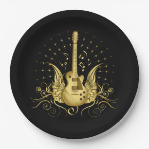 Golden Winged Guitar Pappteller