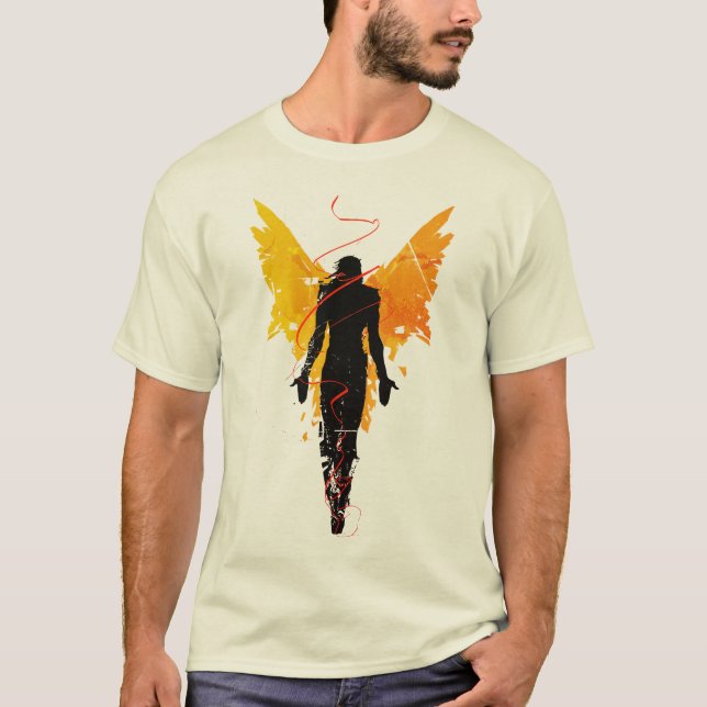 Golden Wings Angel - Bold Abstrakt T-Shirt (Vorderseite)