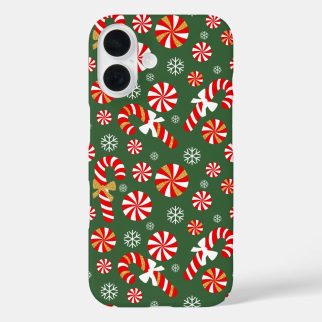 Golden Winter Sweet Snowfall Candy Cane Case-Mate iPhone Hülle (Rückseite)