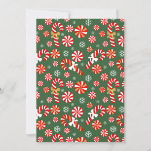 Golden Winter Sweet Snowfall Candy Cane Feiertagskarte