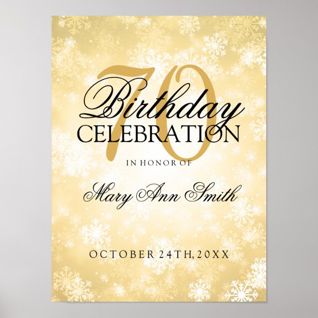 Golden Winter Wonderland vom 70. Geburtstag Poster (Vorne)