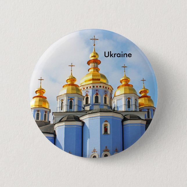 Golden wird in von der Kathedrale in Kiew, Ukraine Button (Vorderseite)