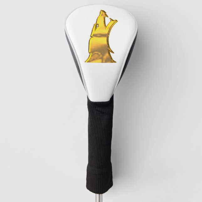Golden Wolf Der Golfklubfahrer Golf Headcover (Vorderseite)