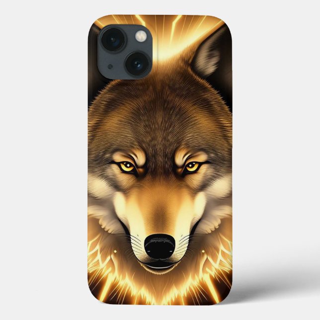 Golden Wolf Face Kunstmuseum Case-Mate iPhone Hülle (Rückseite)