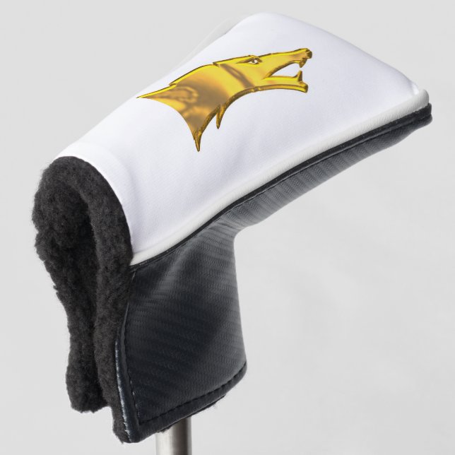 Golden Wolf Head Golfclub Abdeckung Golf Headcover (3/4 Vorderseite)