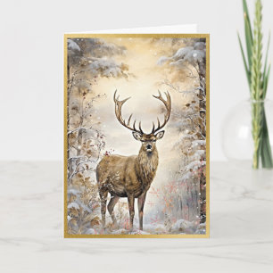 Golden Woodland Elk Beauty Karte