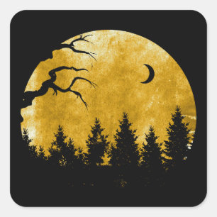 Golden Woods Quadratischer Aufkleber