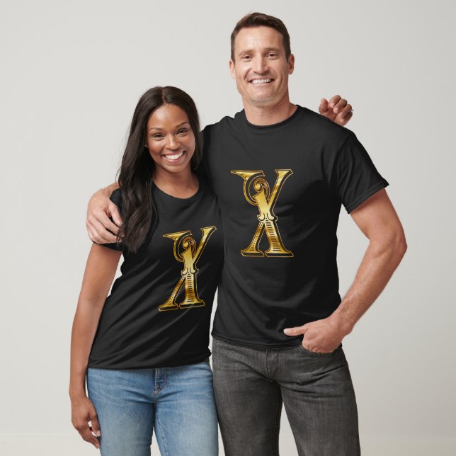 Golden X Letter T-Shirt (Unisex)