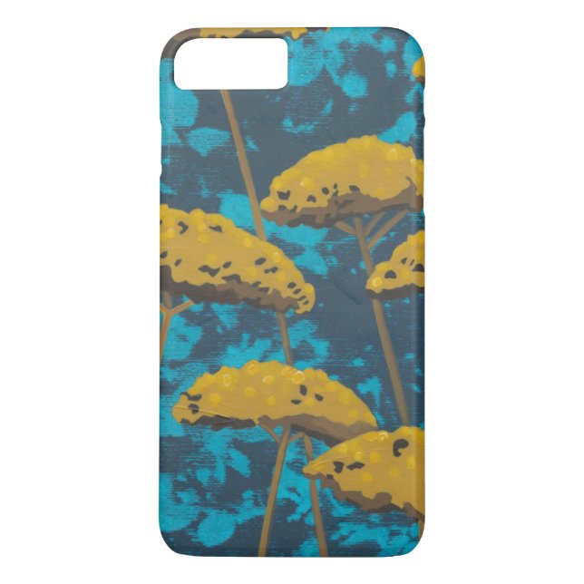 Golden Yarrow Garden mit blauem Hintergrund Case-Mate iPhone Hülle (Rückseite)