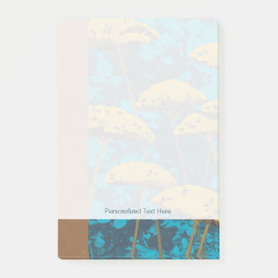 Golden Yarrow Garden mit blauem Hintergrund Post-it Klebezettel