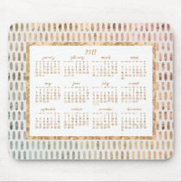 Golden Yearly 2017 Calendar Mouse Pads Light Mousepad