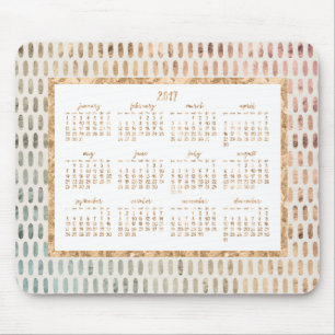 Golden Yearly 2017 Calendar Mouse Pads Light Mousepad