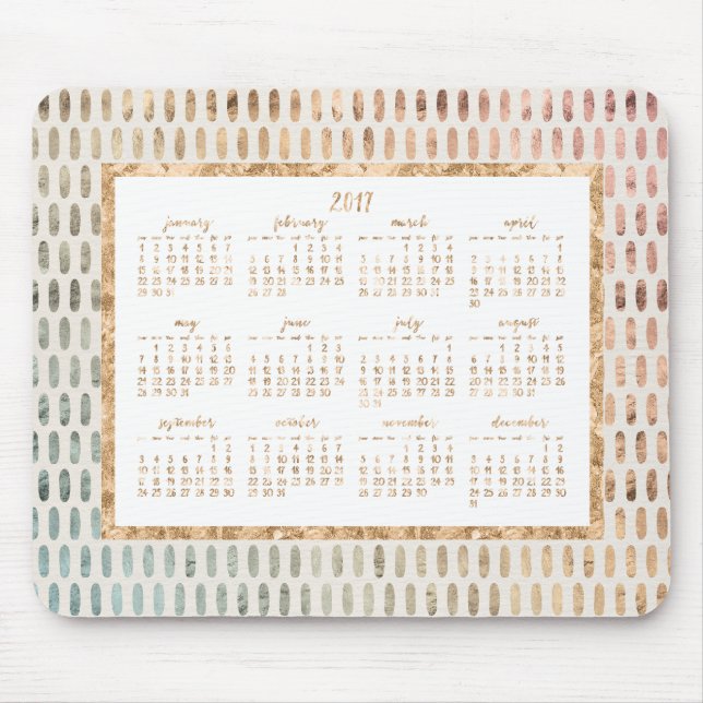 Golden Yearly 2017 Calendar Mouse Pads Light Mousepad (Vorne)