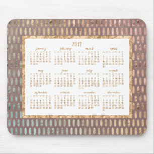 Golden Yearly 2017 Calendar Mouse Pads Rose Mousepad